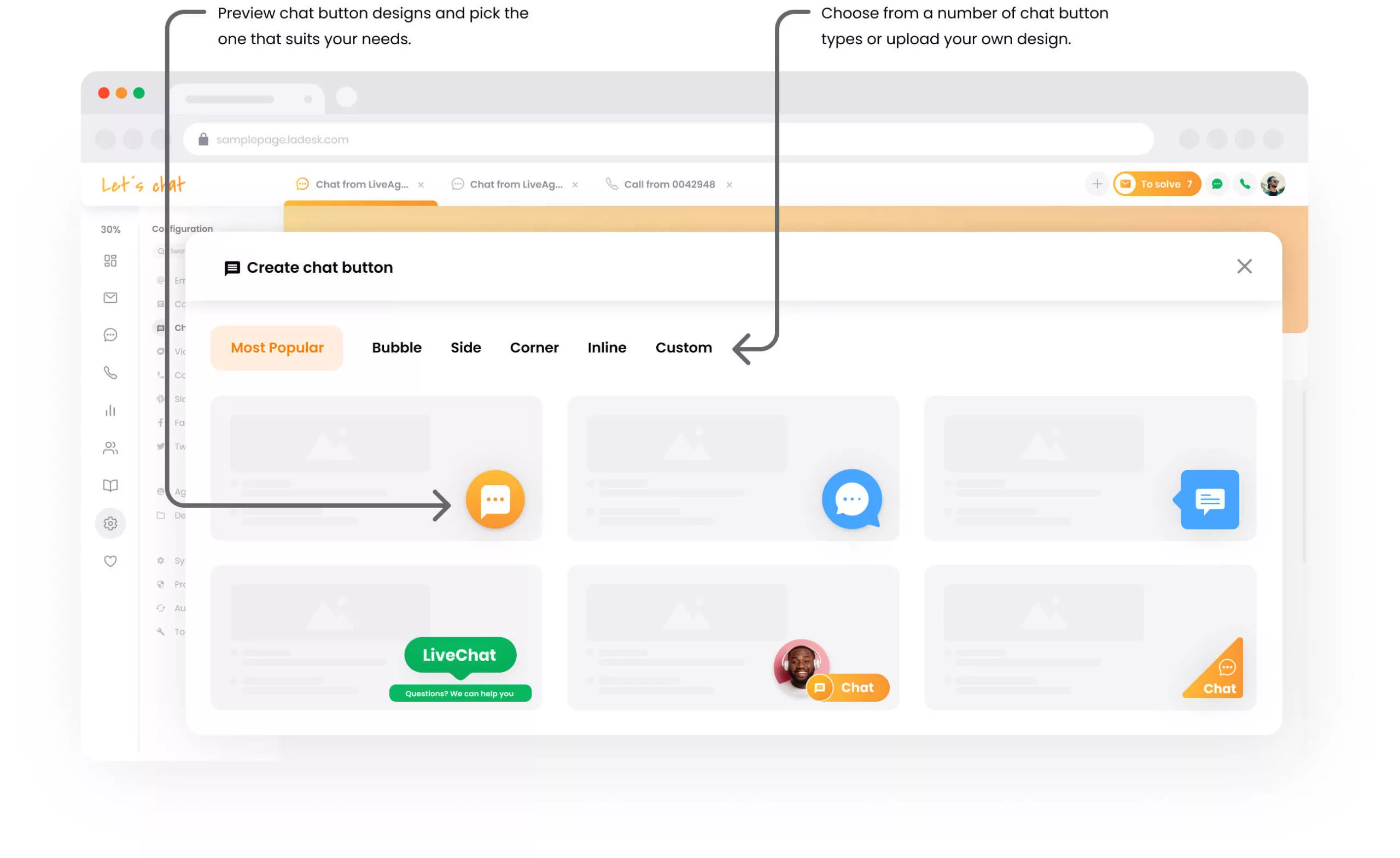 Vista de escritura en tiempo real en LiveAgent