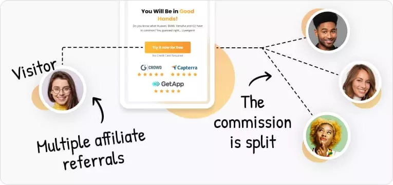 Varios afiliados refieren una venta