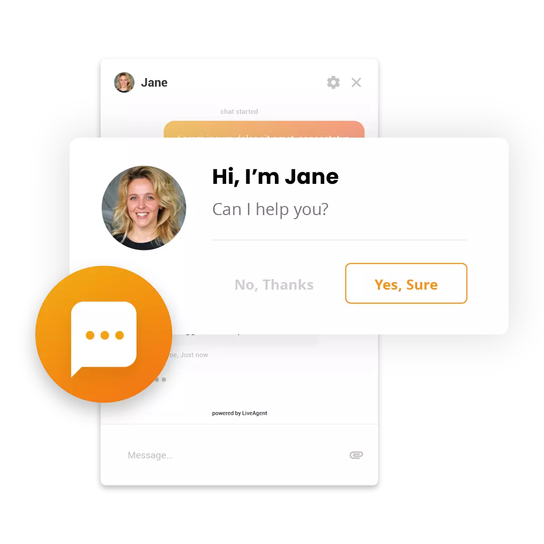 Invitación de chat proactivo de LiveAgent