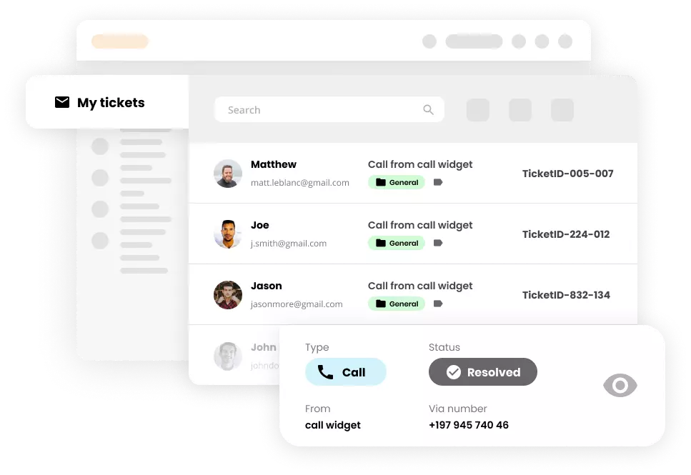 Función de tickets en software Help desk - LiveAgent