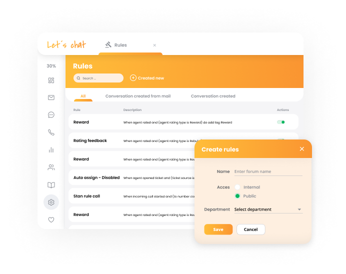 Característica de automatización de LiveAgent