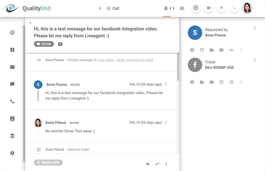 ticketing de LiveAgent