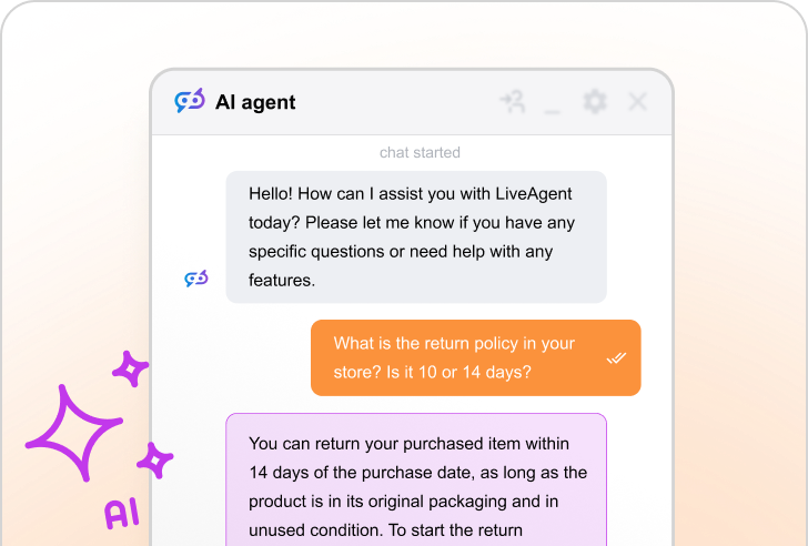 Función de Chatbot de IA de LiveAgent