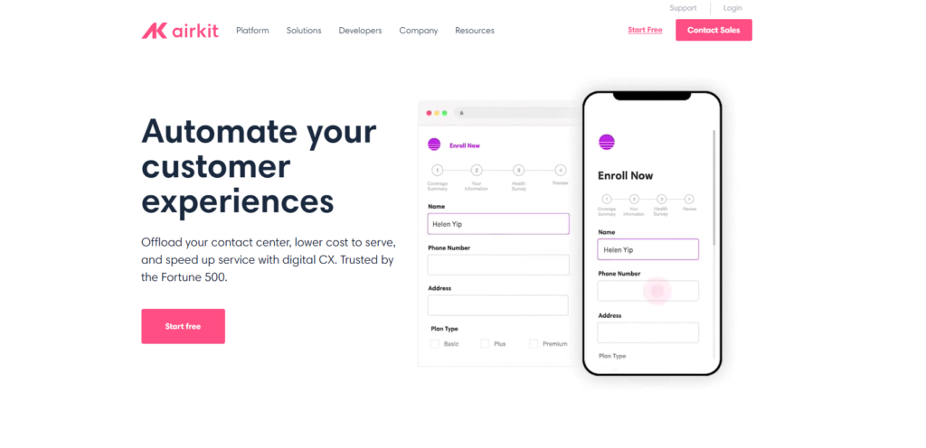 Página de inicio de Airkit