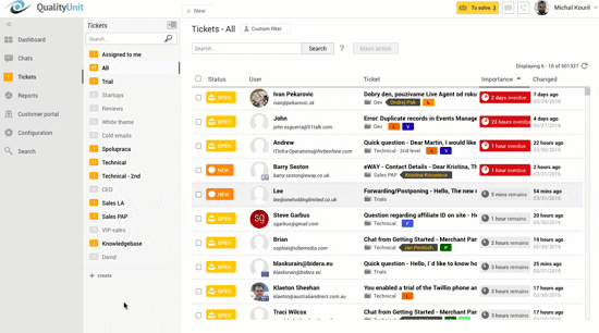 Animación del panel de LiveAgent