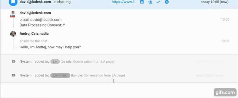Ejemplo de vista de escritura en tiempo real
