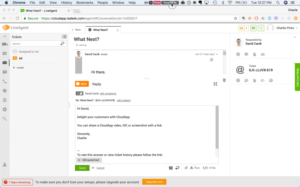 Integración de arrastrar y soltar de CloudApp