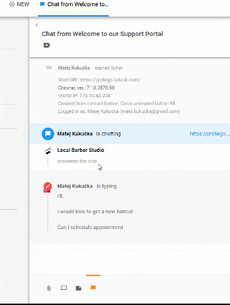 Función de vista de escritura en tiempo real