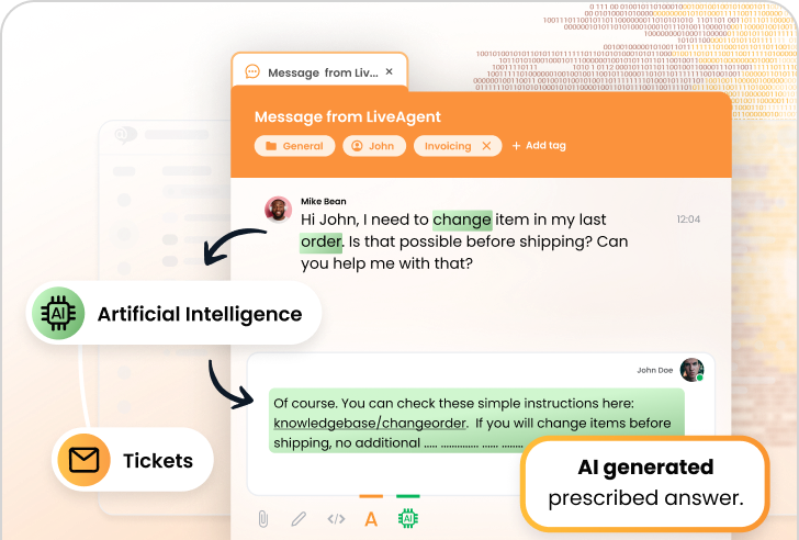 Función de Compositor de Respuestas con IA de LiveAgent