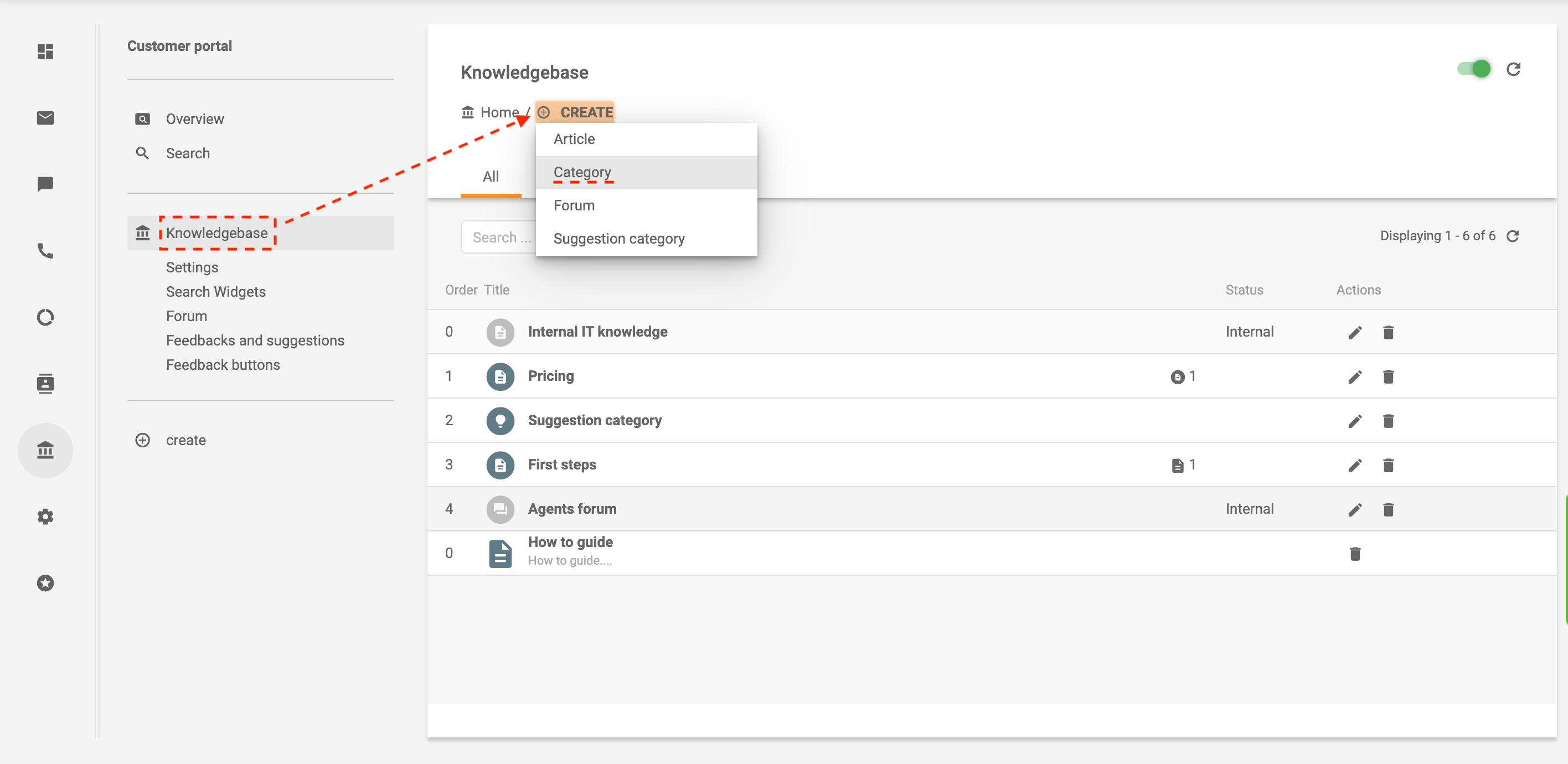 Crear categoría en LiveAgent