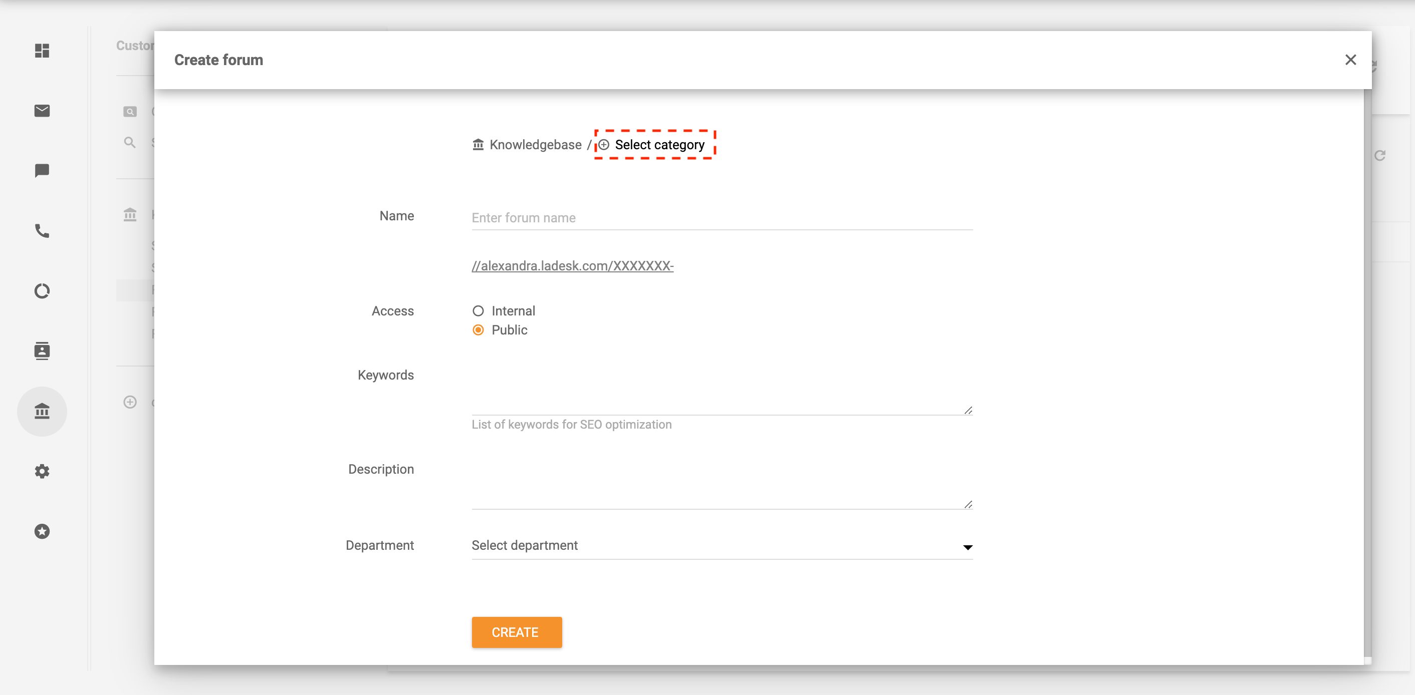 Seleccionar categoría para foro de clientes