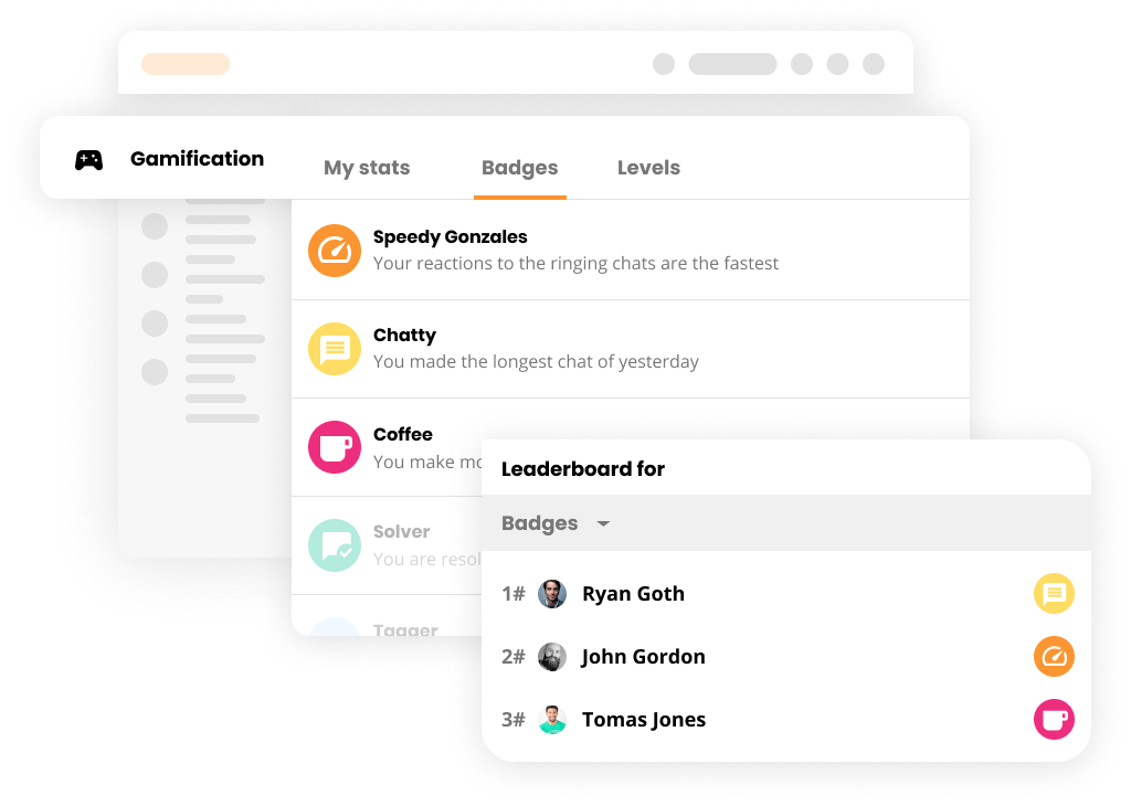 Tabla de gamificación para Insignias en software de Help desk - LiveAgent