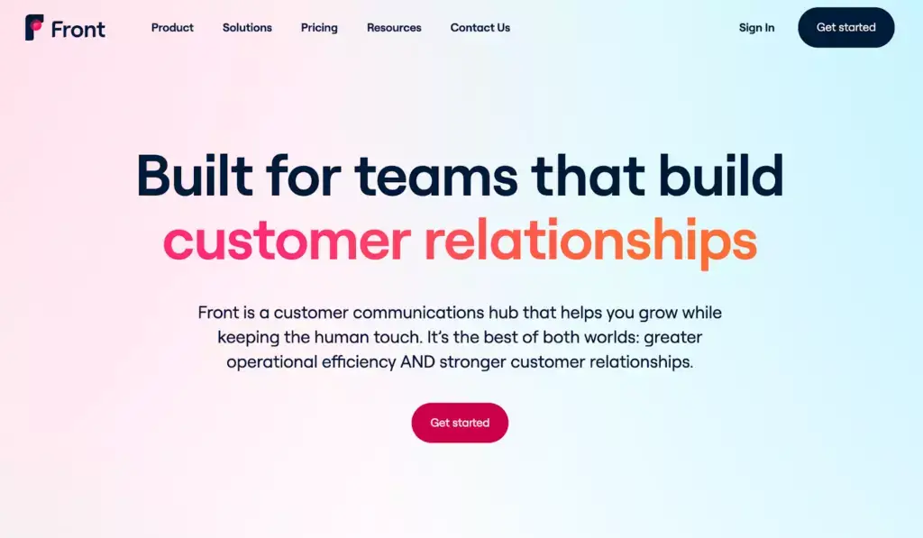 Página de inicio de Front