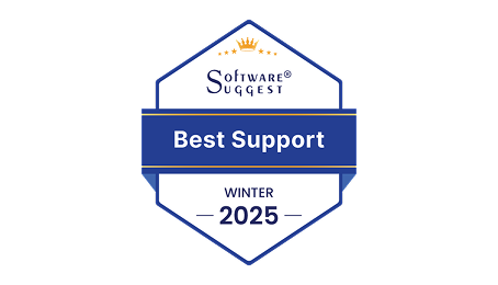 Insignia de mejor soporte de SoftwareSuggest