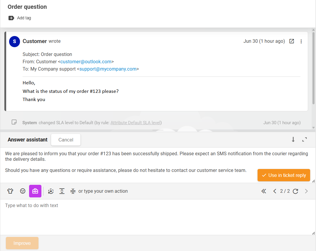 Descripción general de la función de asistente de respuestas de IA de LiveAgent