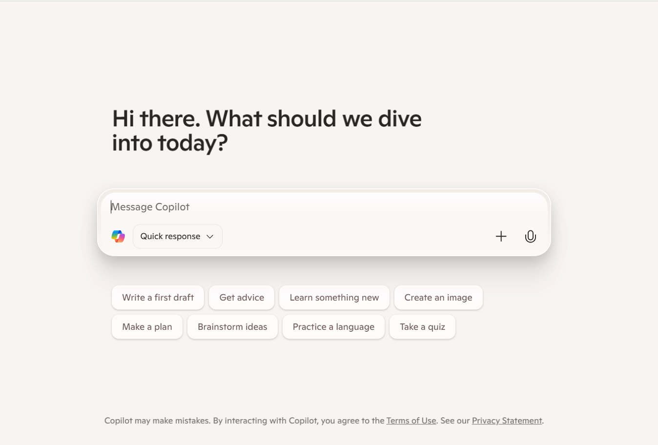 Descripción general de la ventana de interacción de Copilot por Microsoft