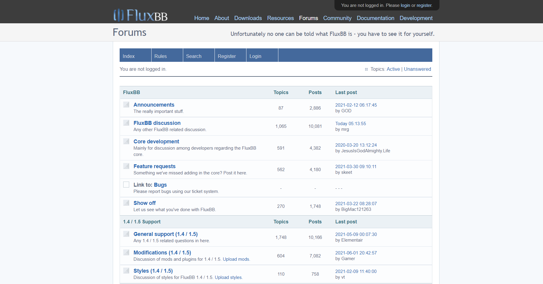 Solución de foro comunitario FluxBB