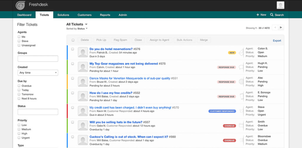Actividad de ticket de Freshdesk