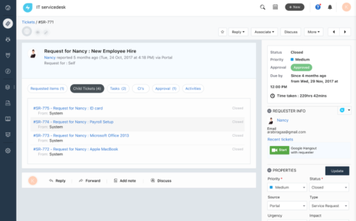 Software del sistema de ticketing de Freshservice