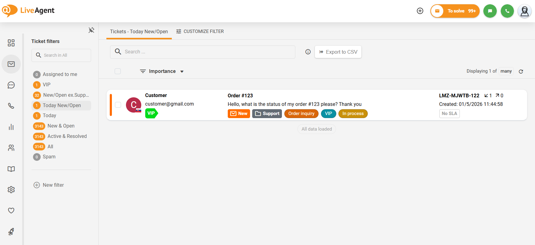 Descripción general del submenú contraíble de LiveAgent
