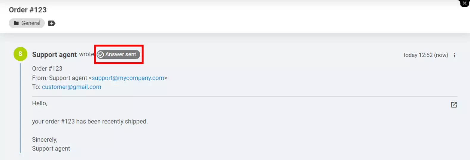 LiveAgent - Indicador de estado de entrega de respuesta