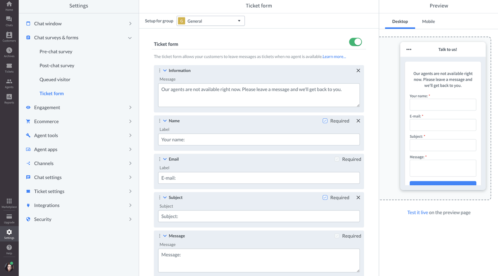 Gestión omnicanal de LiveChat