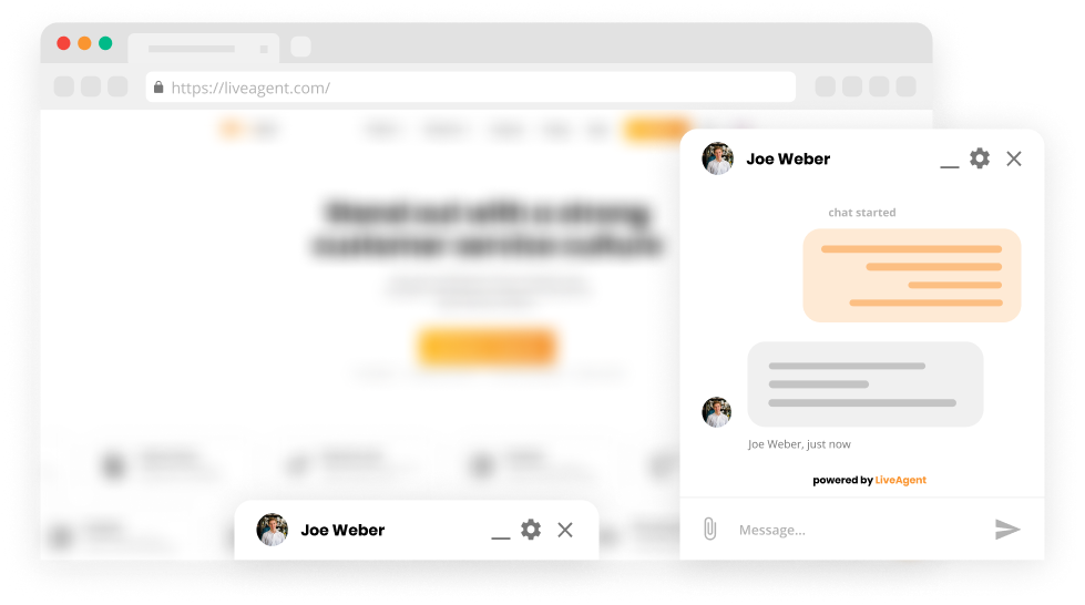Característica de acoplamiento de ventana de chat en software de chat en vivo - LiveAgent