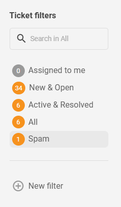 Filtros de tickets predeterminados revisados de LiveAgent