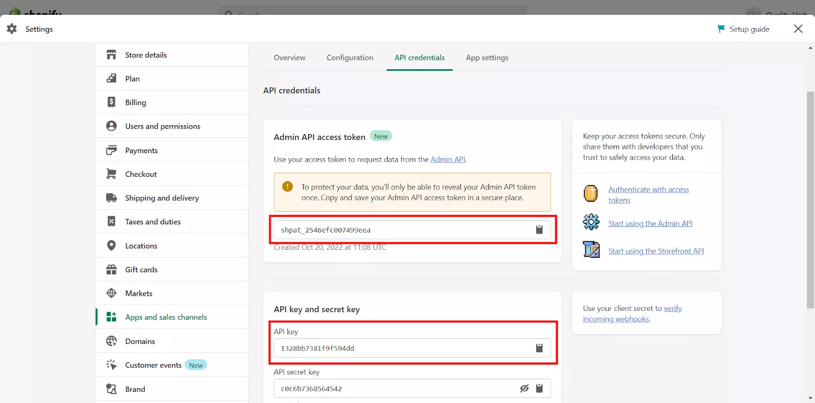 Acceso al token y clave de API para configurar el complemento en LiveAgent