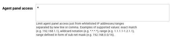 Inclusión en lista blanca del panel de agentes en LiveAgent