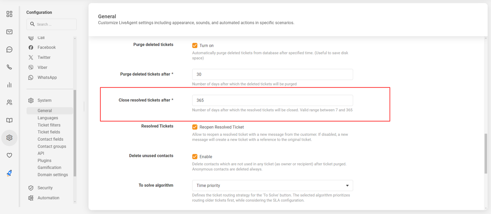 Función de cierre automático de tickets resueltos