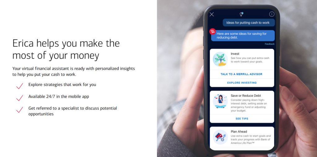 Erica, asistente virtual de Bank of America.