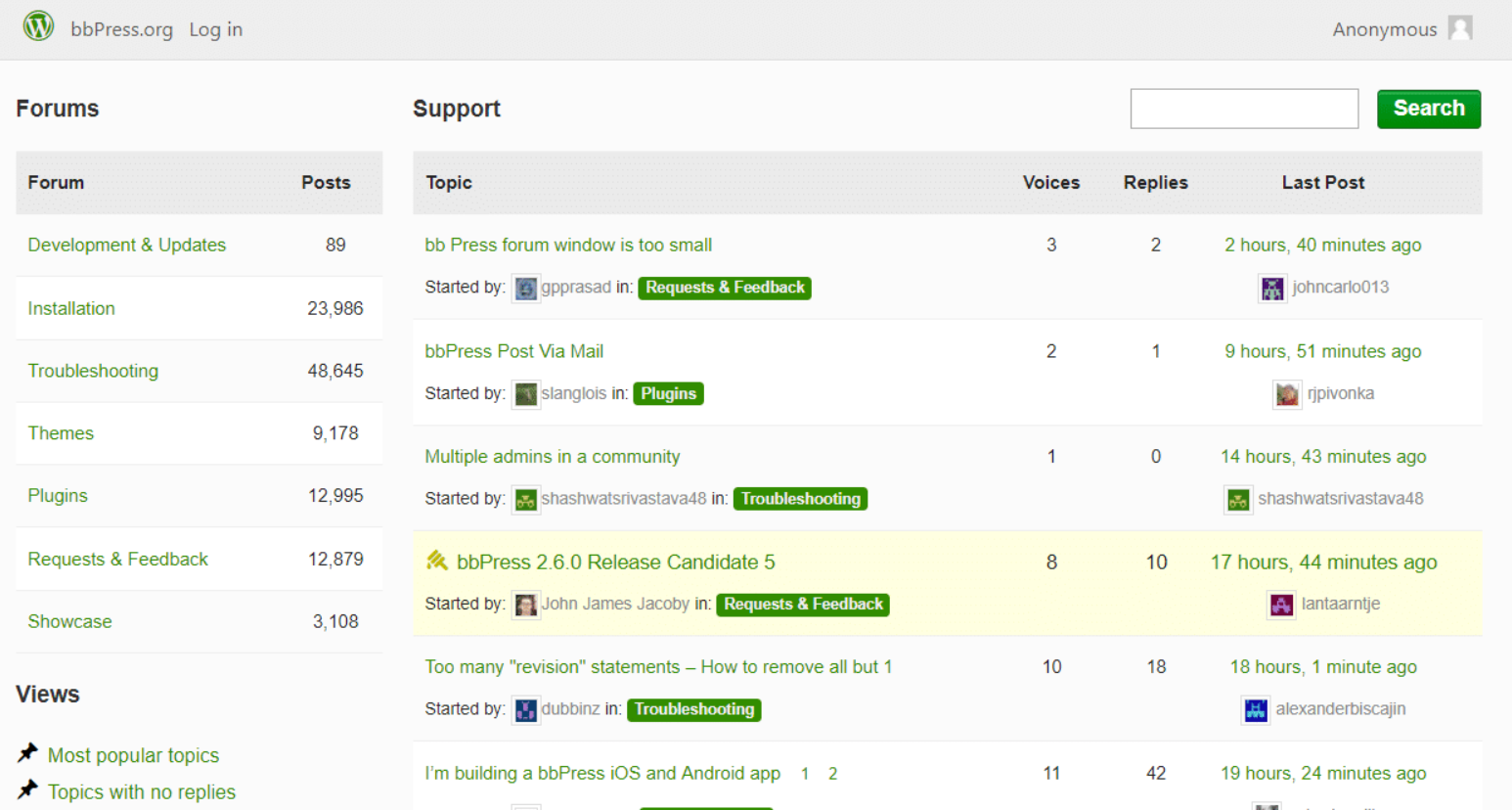 Complemento de foro bbPress WordPress