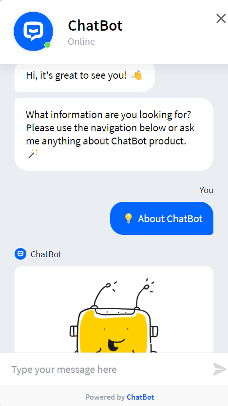 Conversación entre un cliente y un chatbot