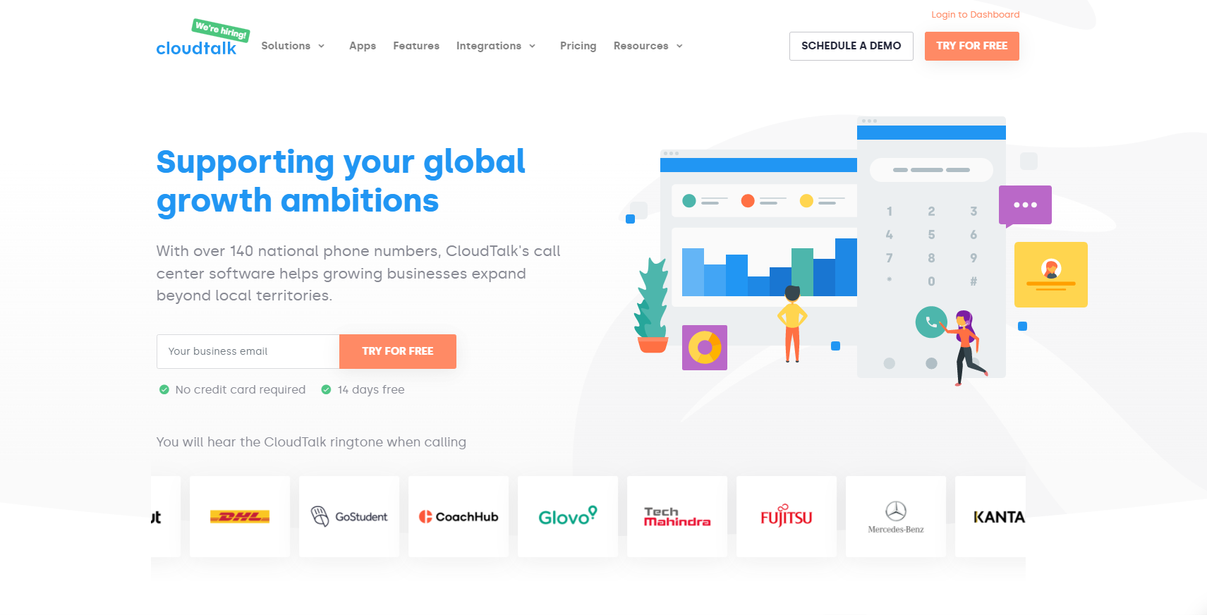 Sitio web del proveedor de VoIP Cloudtalk
