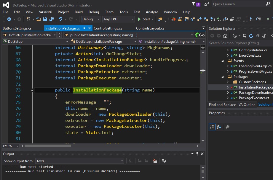 Un ejemplo de instalar manualmente el sistema en Microsoft Visual Studio