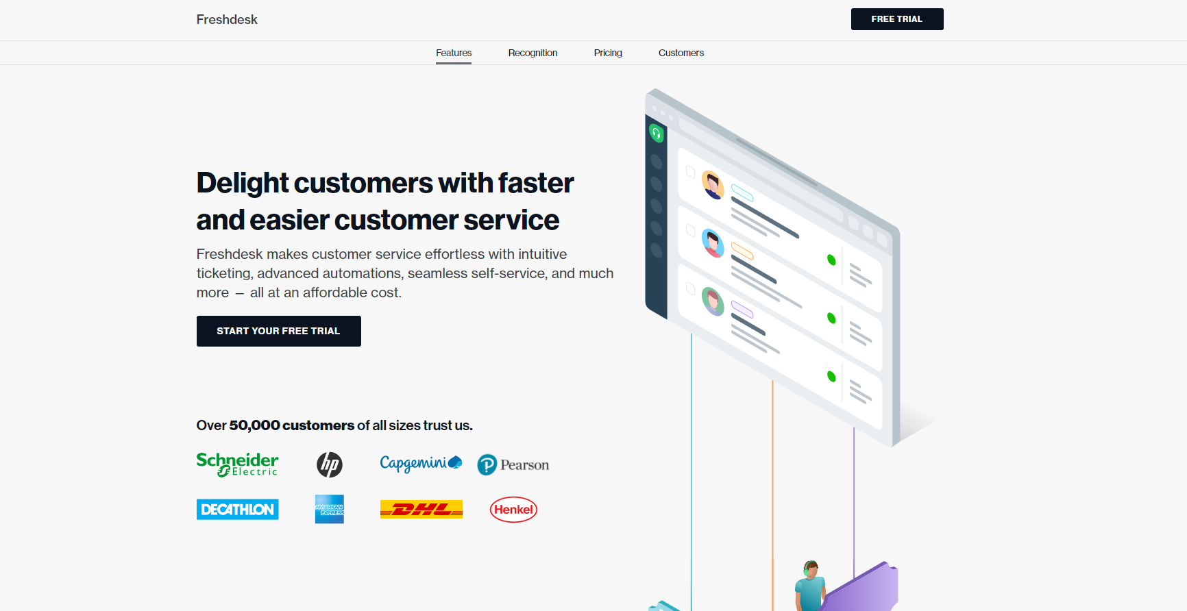 Página de inicio de Freshdesk