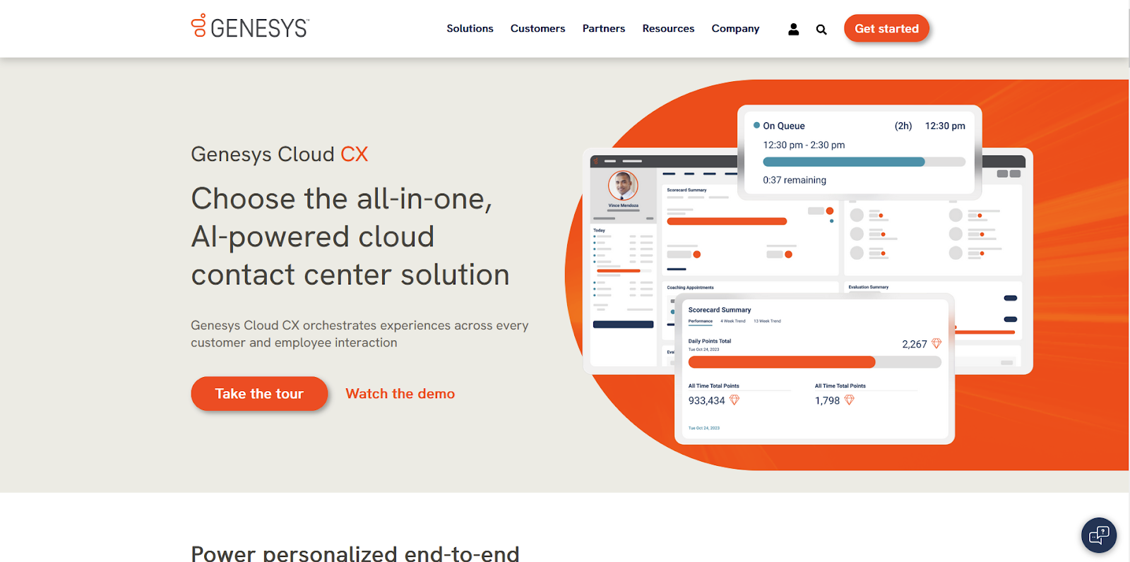 Página de inicio del software Genesys Cloud CX