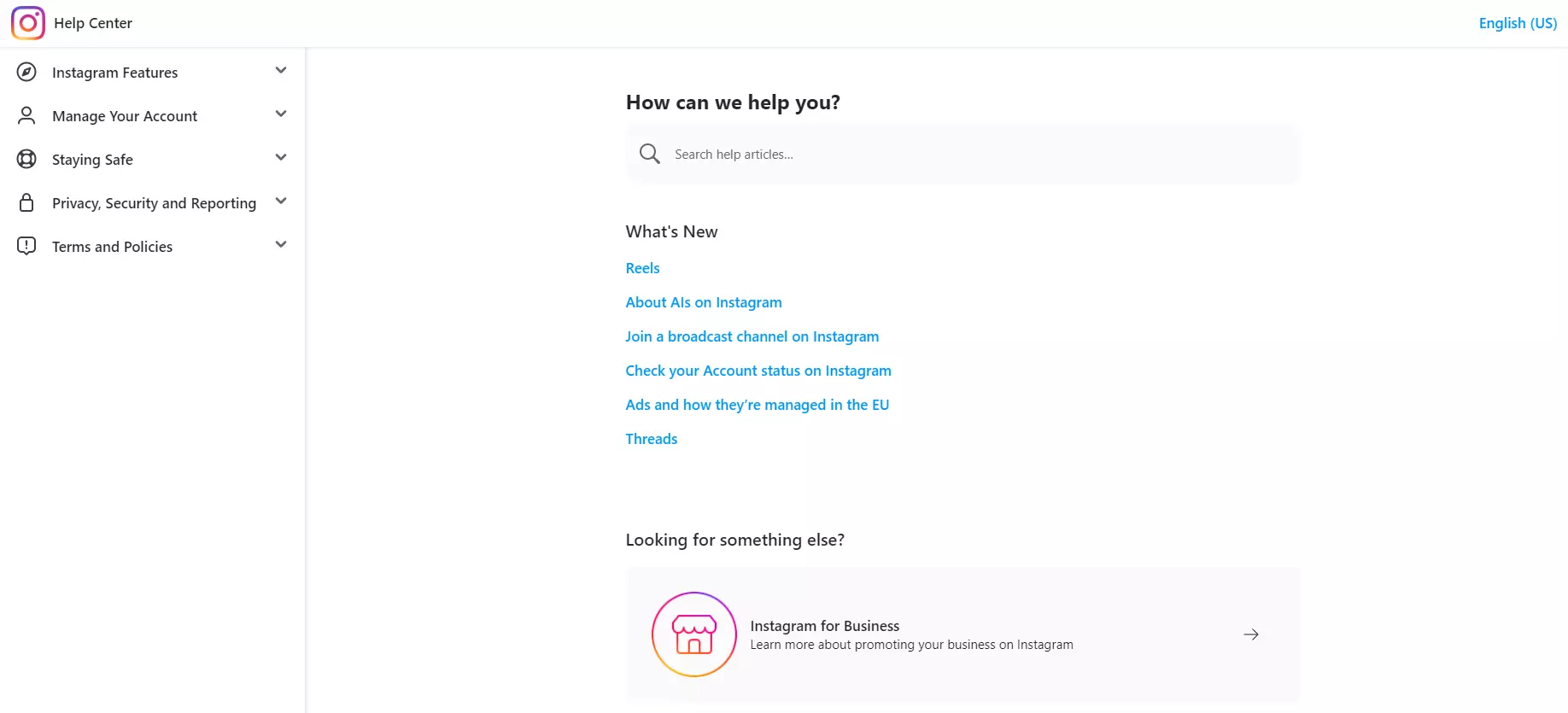 Centro de ayuda de Instagram