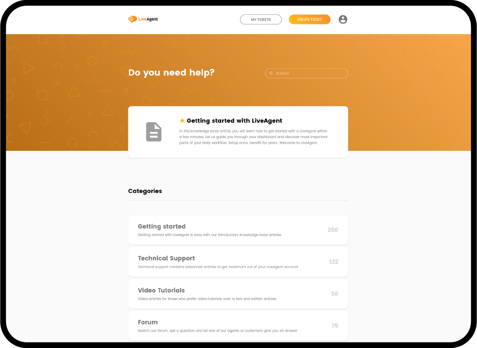 Base de conocimientos interna de LiveAgent