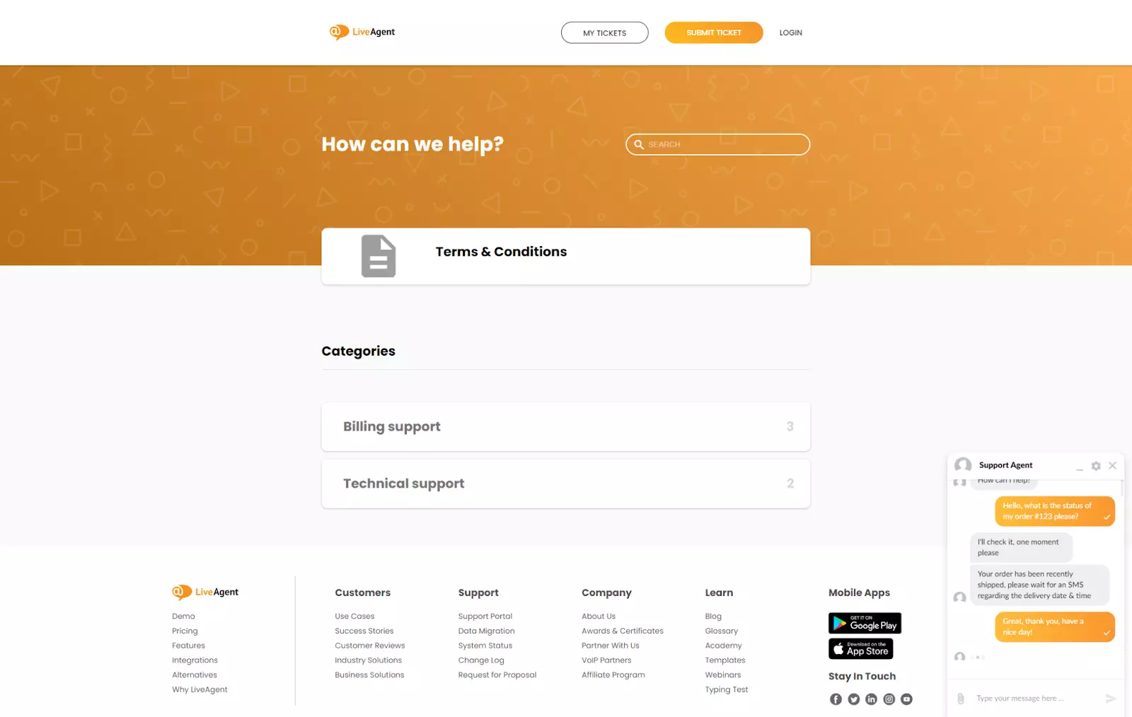 Nueva apariencia del portal del cliente y widget de chat en LiveAgent
