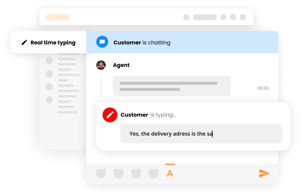 Real time typing feature in LiveAgent