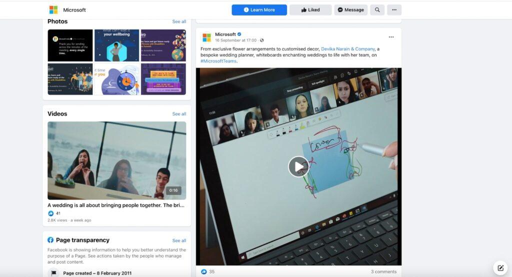 Microsoft usando marketing de video en Facebook para interactuar con la audiencia
