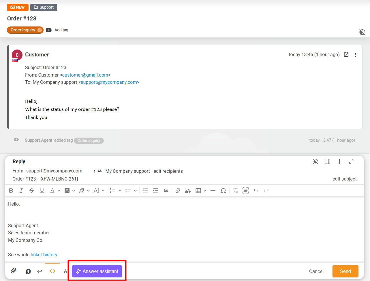 Nueva interfaz del Asistente de Respuestas IA