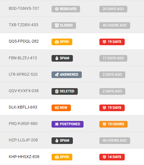 Nuevos iconos de estado de ticket en LiveAgent