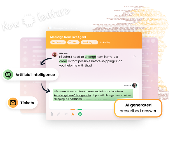 Asistente de IA Whisper de LiveAgent