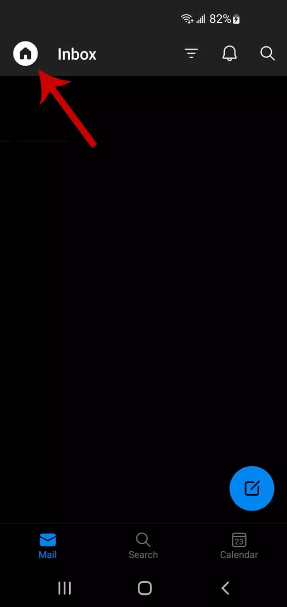 Threading de correo electrónico de Outlook en dispositivos móviles, paso 1