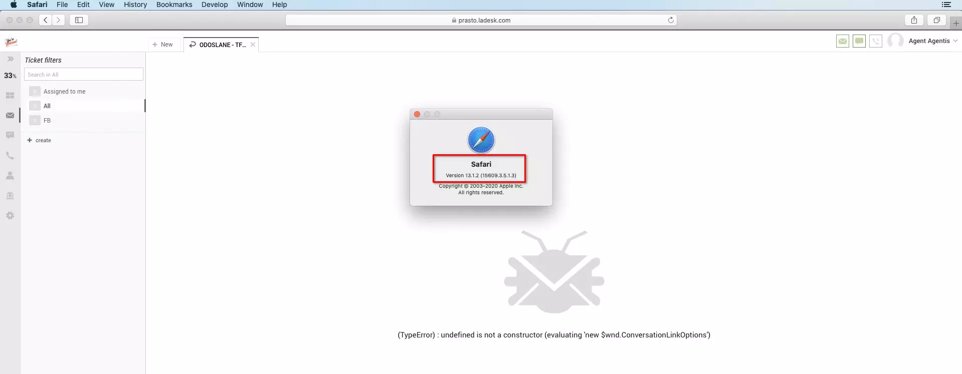 LiveAgent en navegadores Safari después de una actualización