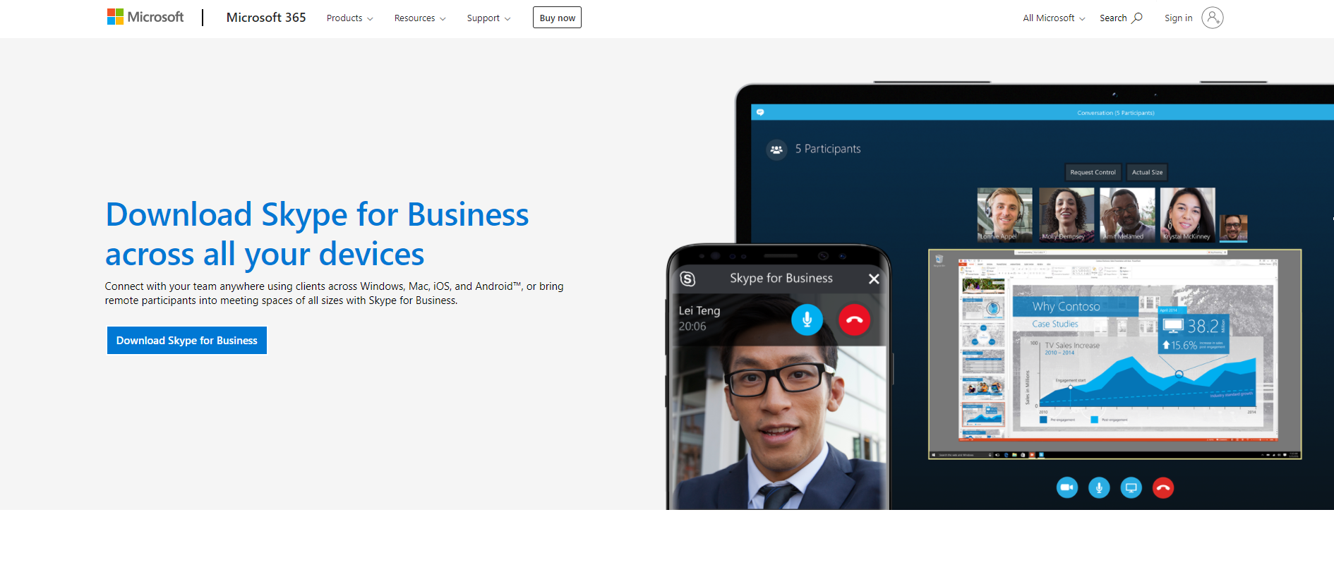Sitio web de Skype for Business