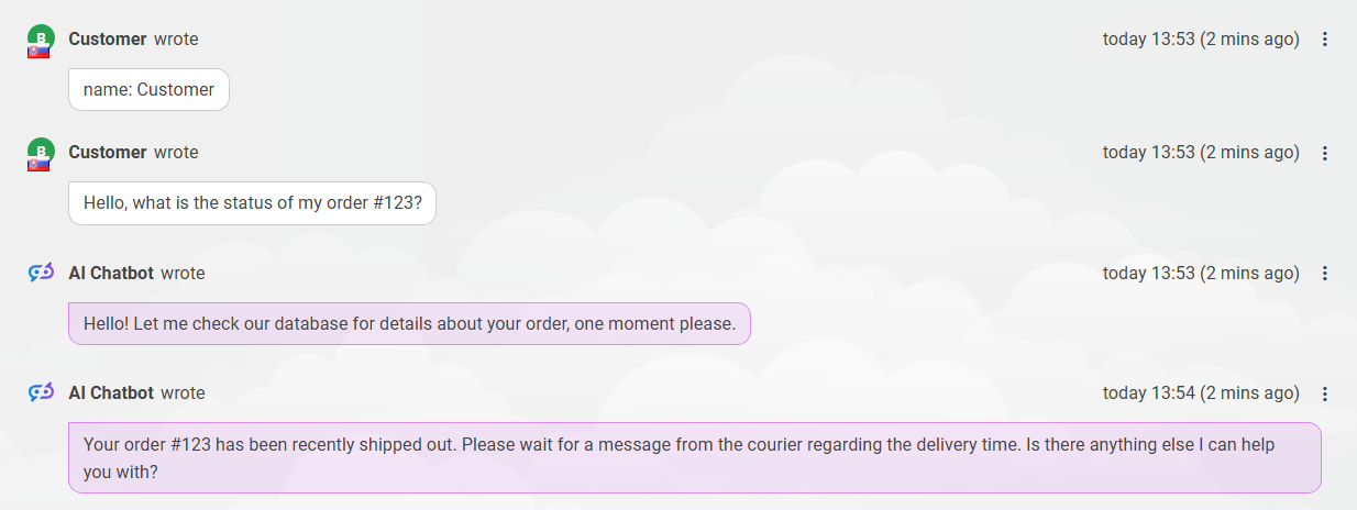 Interfaz de chats en redes sociales y chatbot